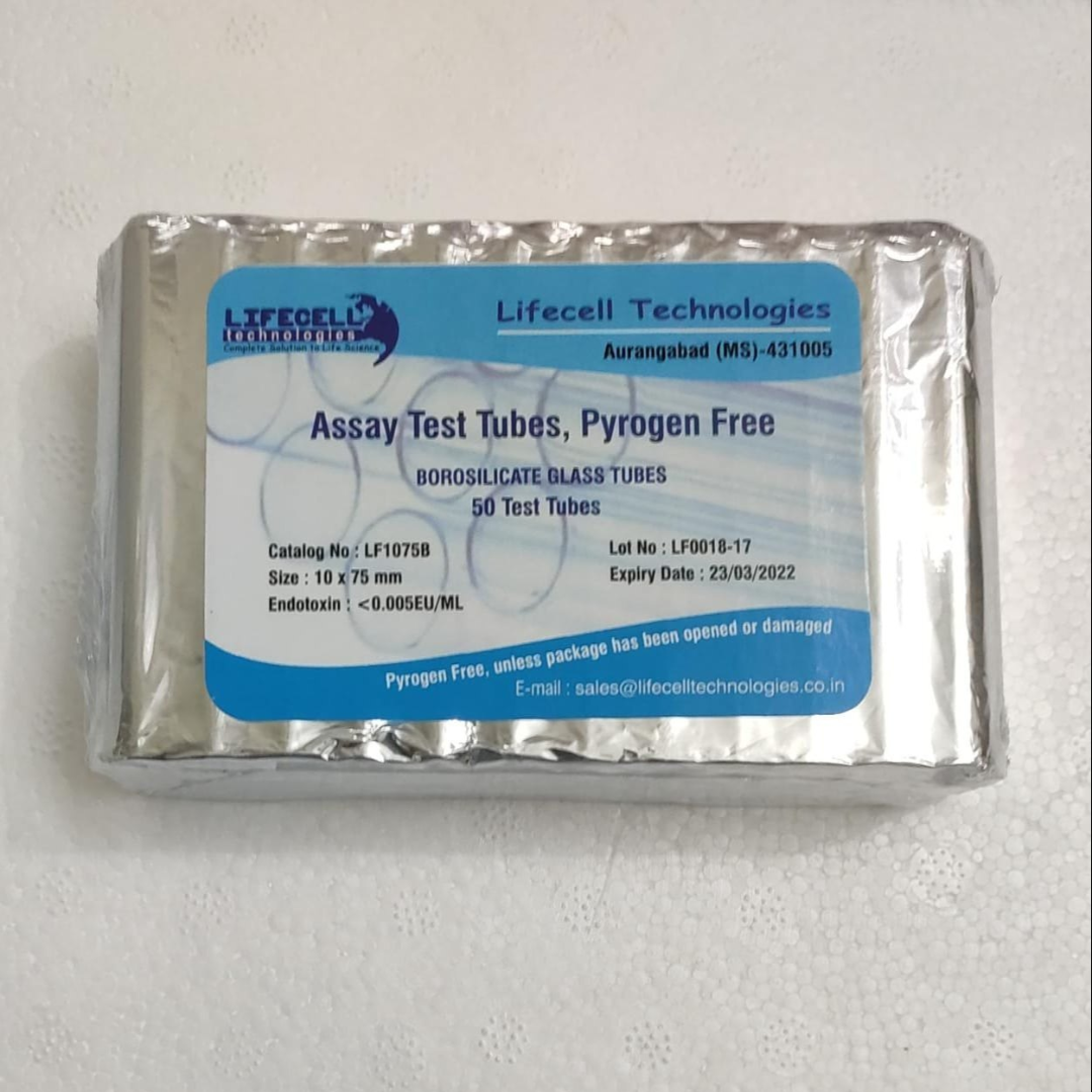 Pyrogen free borosilicate test tube